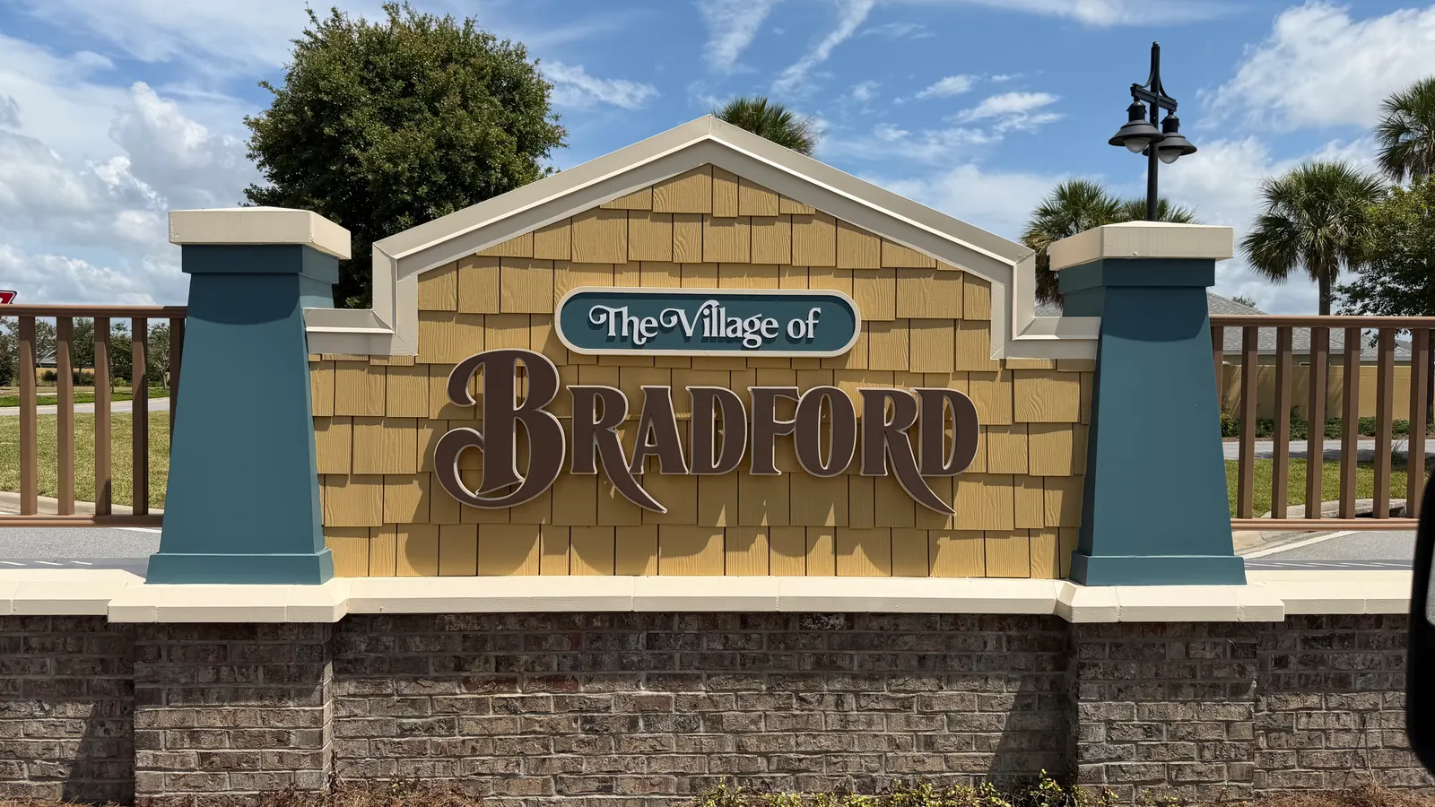 Village of Bradford entrance sign in The Villages, FL