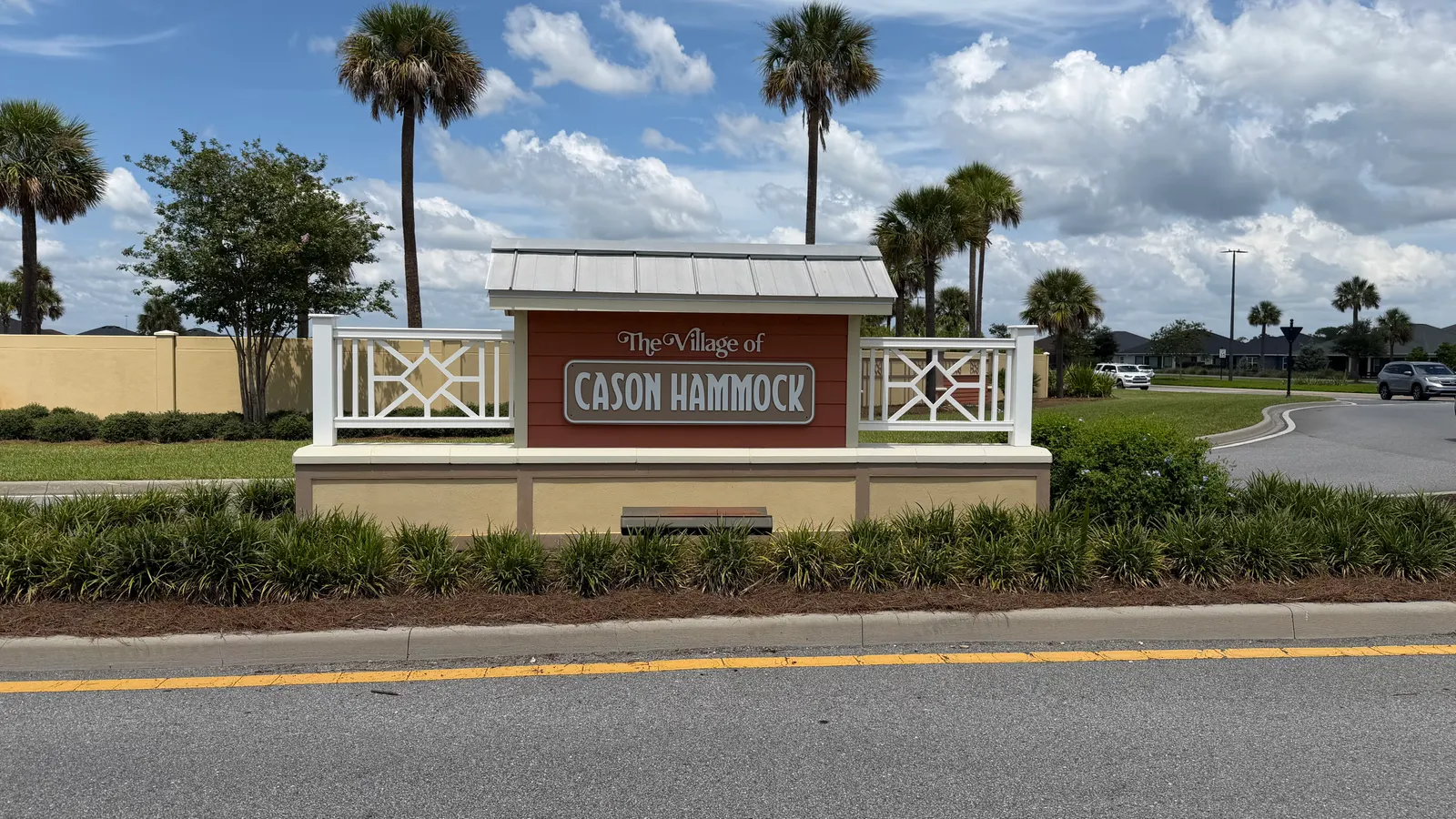 Village of Cason Hammock entrance sign in The Villages, FL