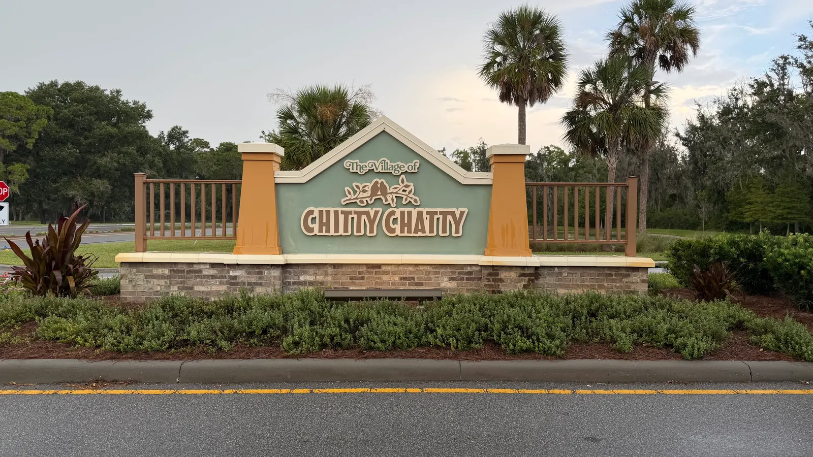 Village of Chitty Chatty entrance sign in The Villages, FL
