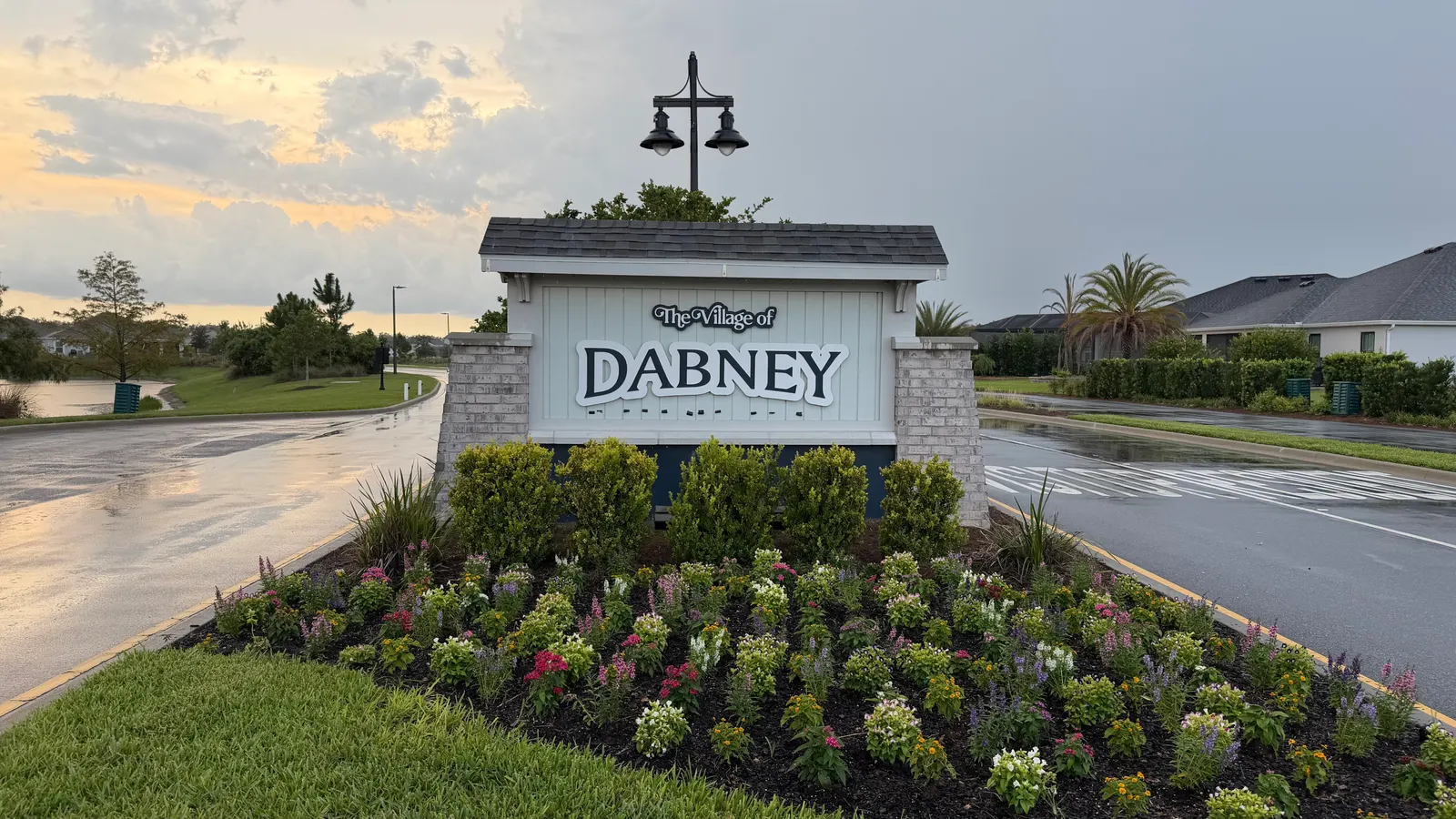 Village of Dabney entrance sign in The Villages, FL
