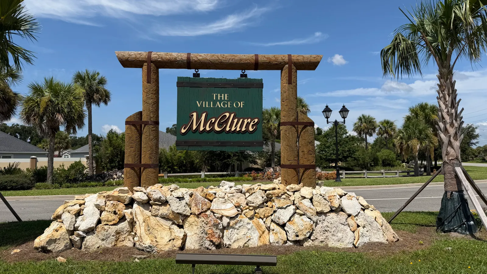 Village of McClure entrance sign in The Villages, FL