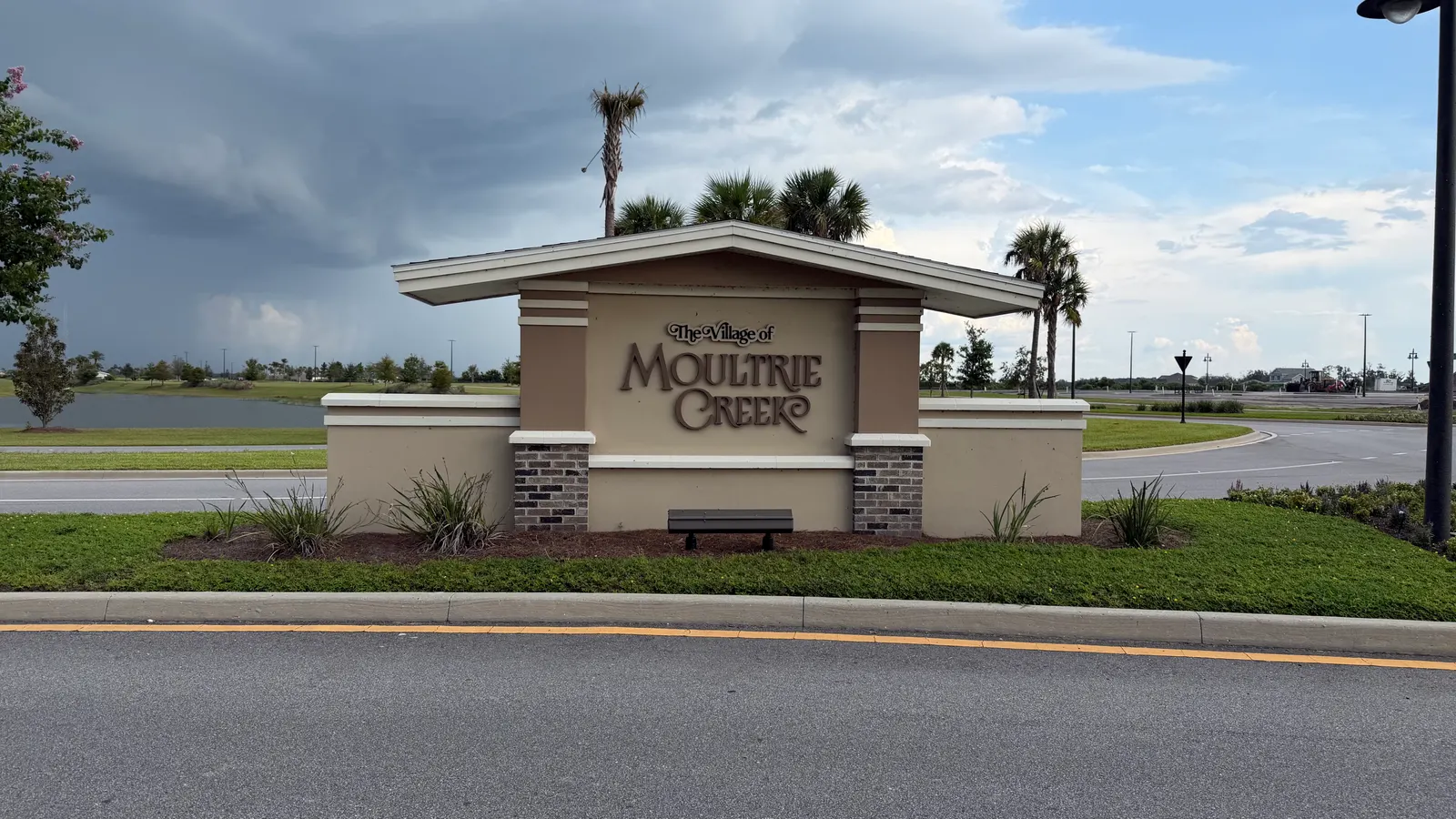 Village of Moultrie Creek entrance sign in The Villages, FL