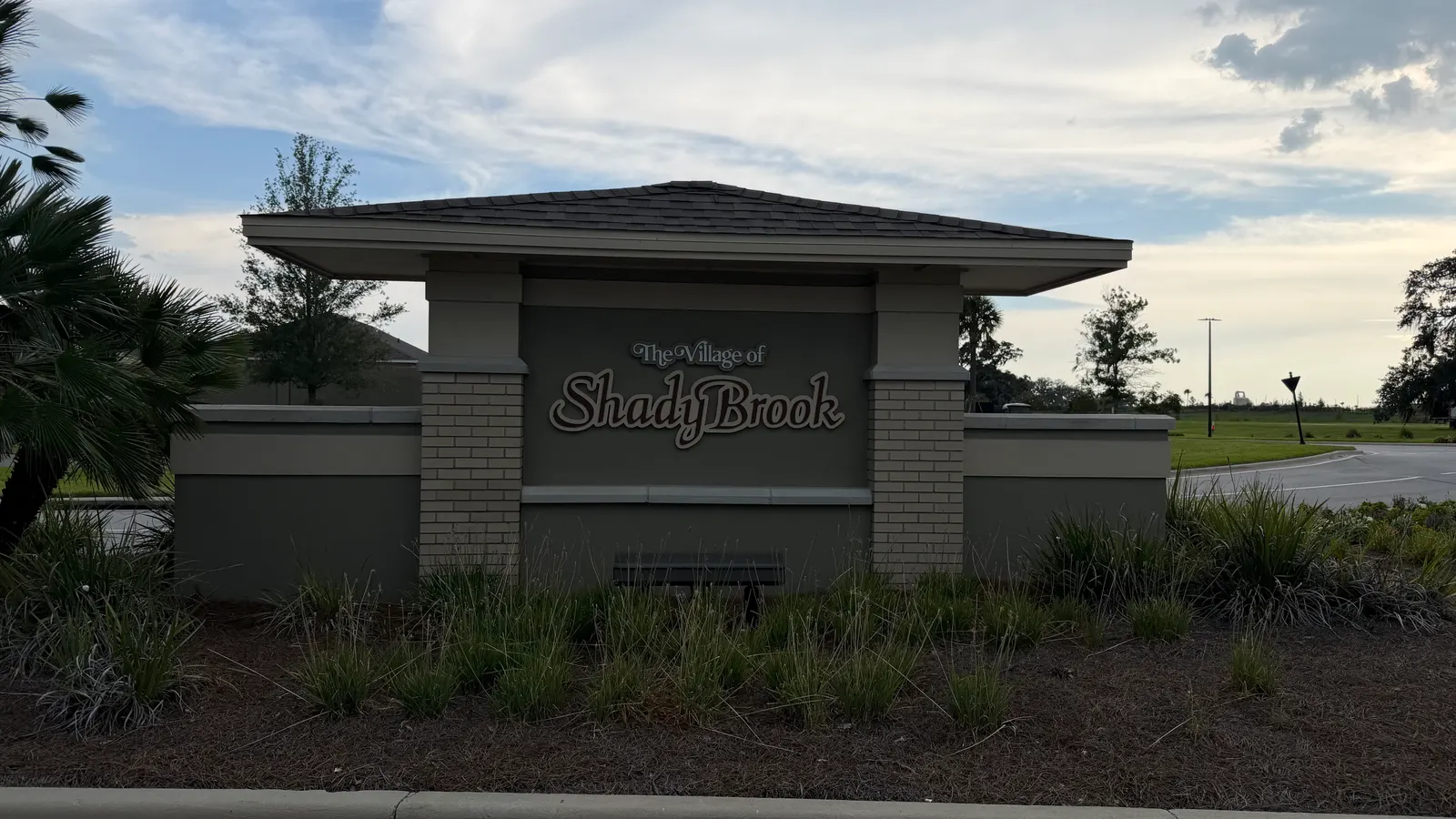 Village of Shady Brook entrance sign in The Villages, FL