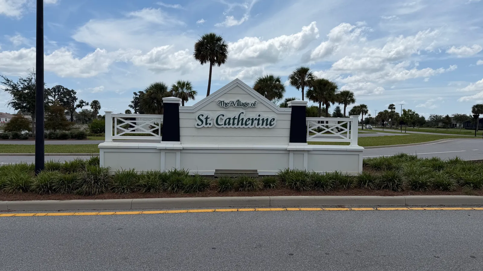 Village of St. Catherine entrance sign in The Villages, FL