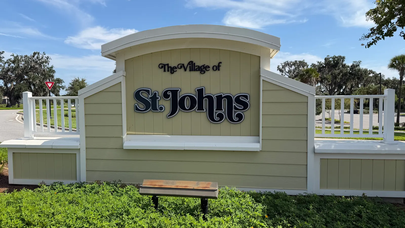 Village of St. Johns entrance sign in The Villages, FL