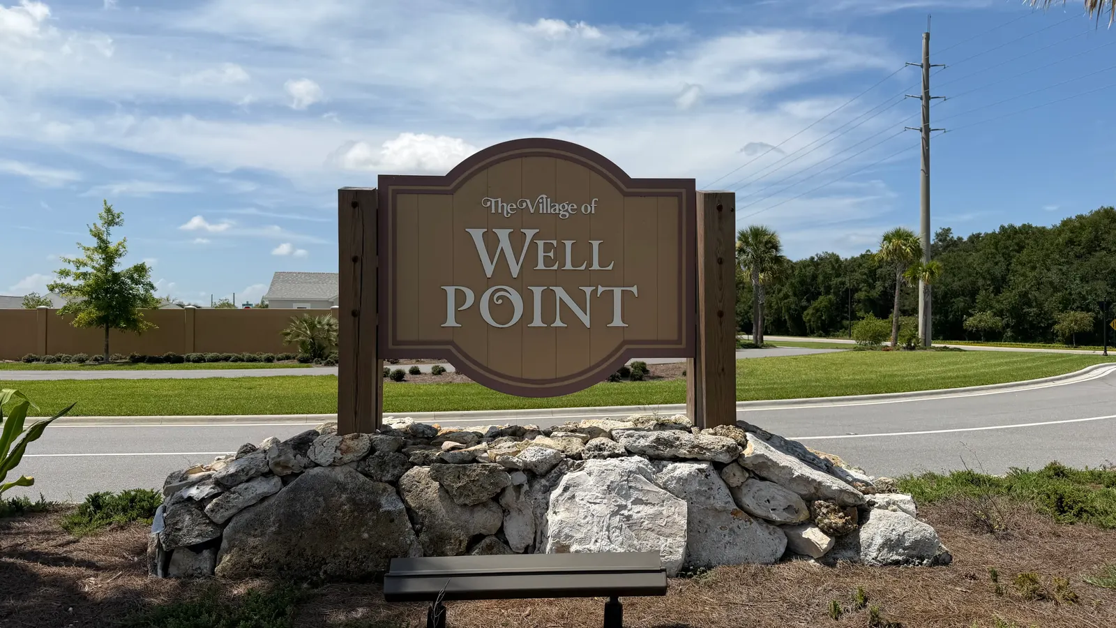 Village of Well Point entrance sign in The Villages, FL